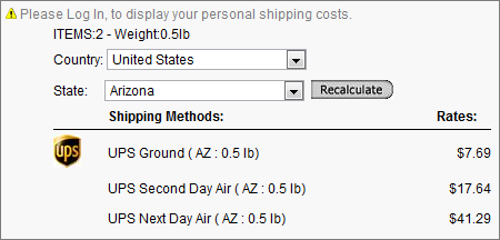 Shipping Estimator