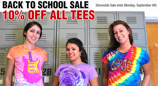 BACK TO SCHOOL SALE - 10% OFF ALL TEES STOREWIDE! EVERY BAND!
